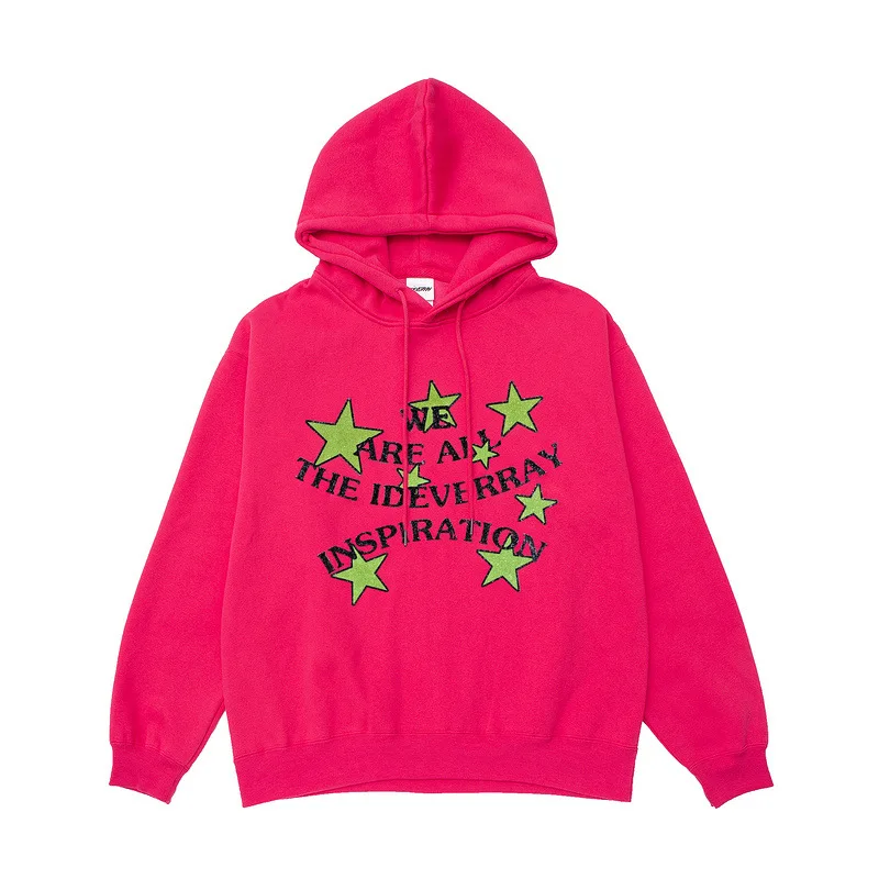 

English Elements Hoodies Sweatshirts High Street Plush Oversized Hoodie Men Trendyol Harajuku Essentials Streetwear Hip Hop