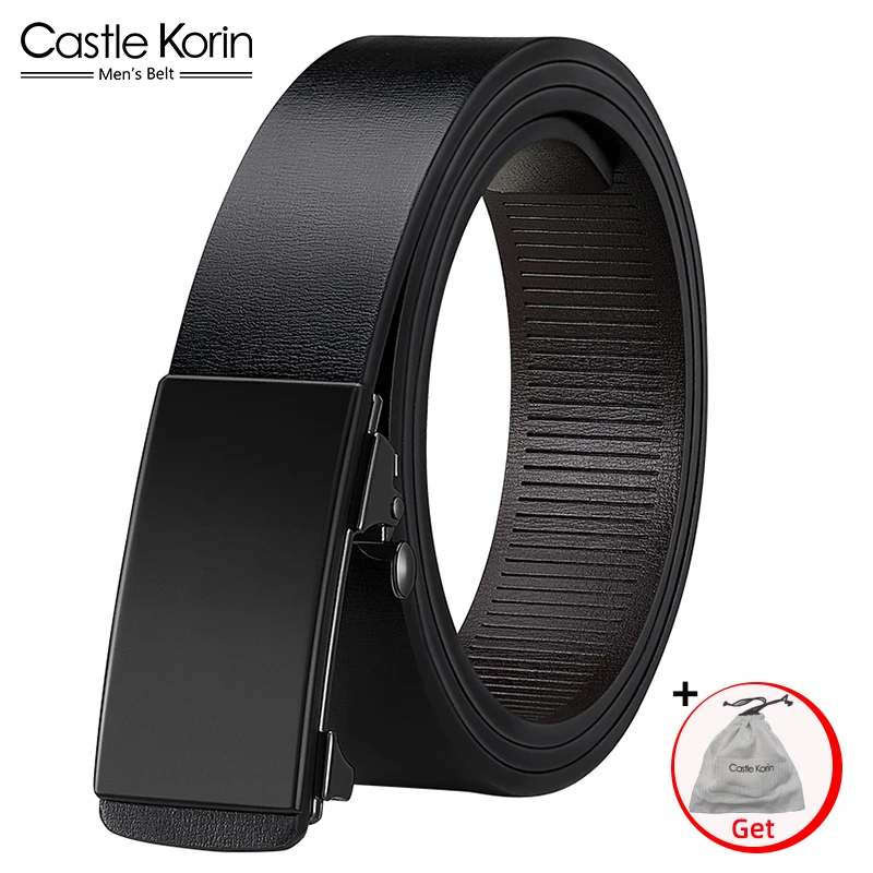 

Castle Korin Leather Belt For Men High Quality Luxury Brand Metal Automatic Buckle Jeans Cowskin Casual Belts Business Male Belt