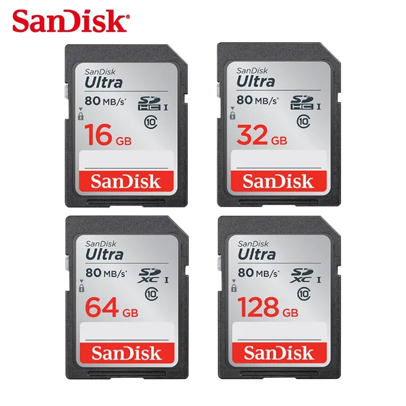Высокоскоростная sd карта SanDisk класс 10 16 ГБ 32 64 128 80 МБ/с./с оригинальная памяти флеш