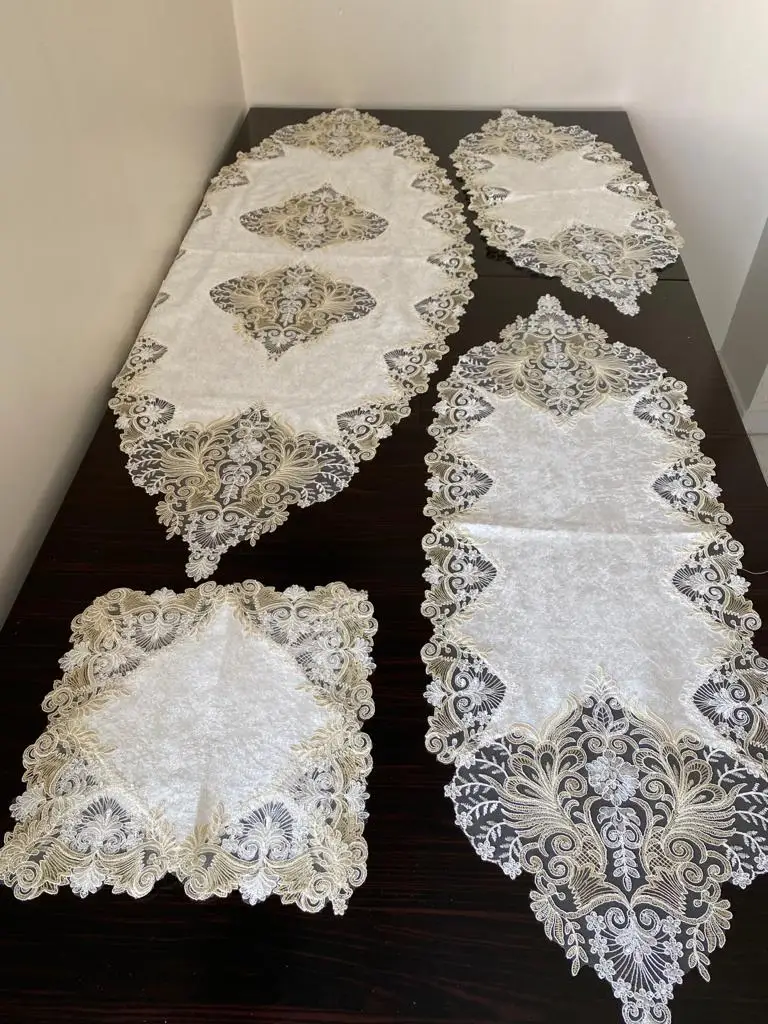 

5 Parça Fransız Dantelli Kadife салон Takımı
