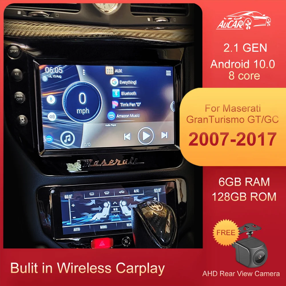 AuCAR 2.1 Head unit Android for Maserati GranTurismo GT/GC Car radio multimedia Stereo Audio DVD player 2007-2017 6GB RAM - купить по
