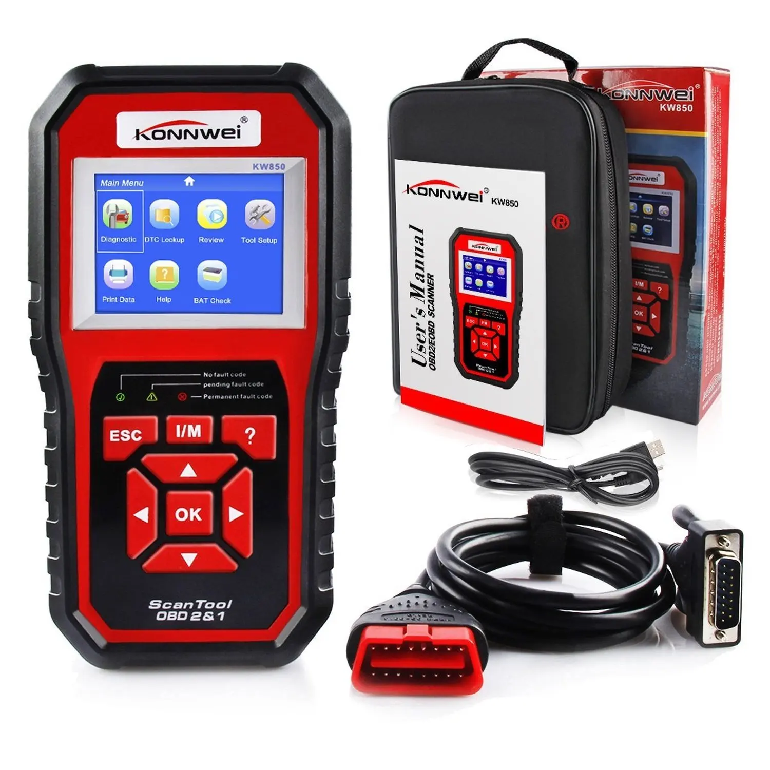 KW850 OBD2 OBDII сканер автомобильный считыватель кодов тестер данных диагностический