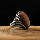 Кольцо унисекс из серебра 925 пробы, с натуральным камнем и ониксом