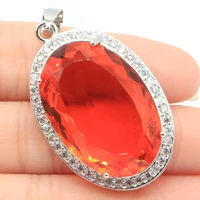 51x31mm 14 0g big gemstone 30x20mm orange spessartine garnet dating silver earrings pendant