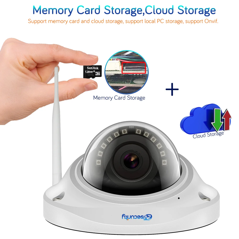 Zyбезопасности 1080p Wifi камера CamHi приложение Onvif 20 м ночного видения Vandalproof SD карта двухсторонняя аудио сигнализация домашняя охранная CCTV камера