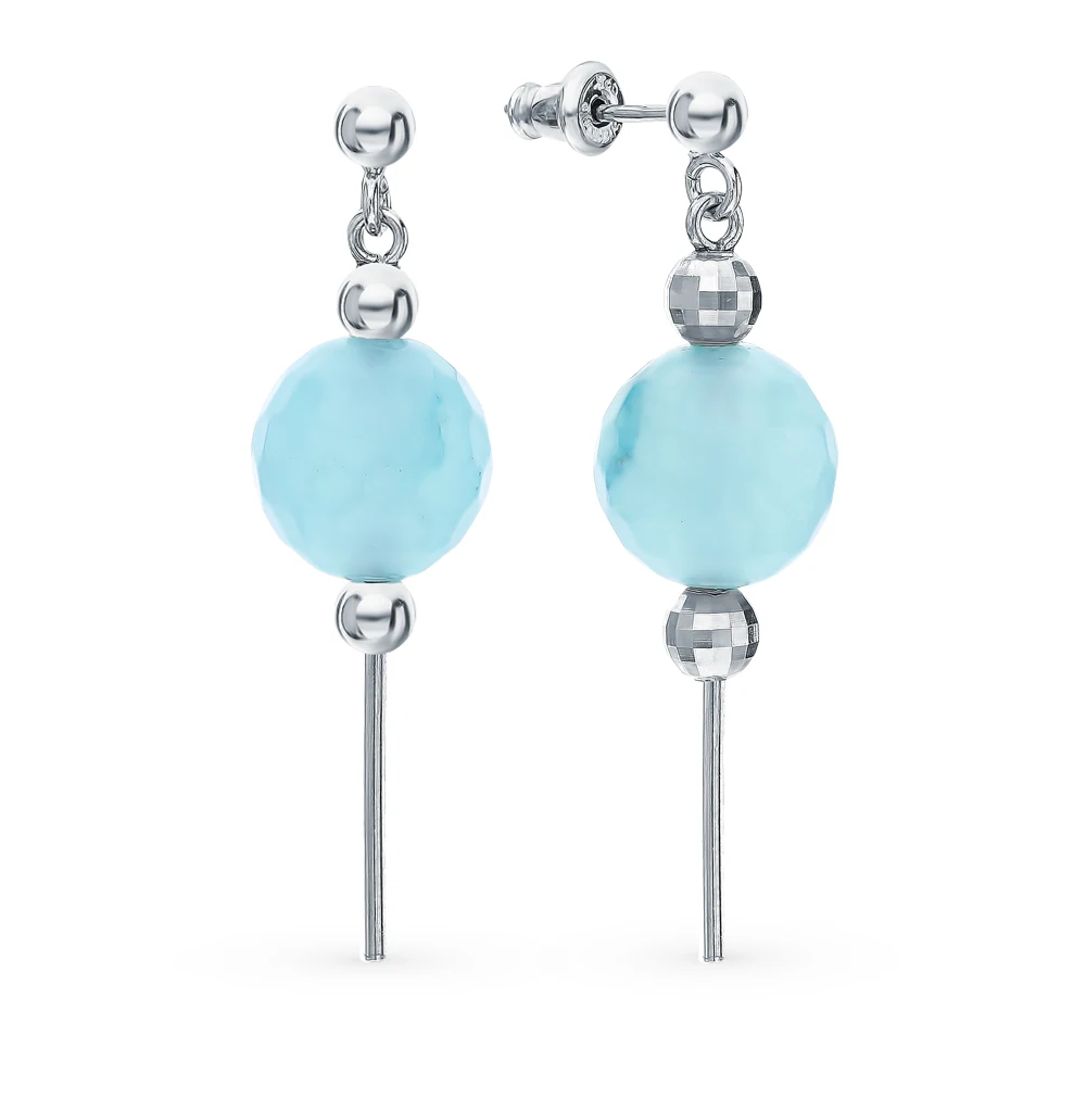 Серебряные серьги с агатом SUNLIGHT проба 925 | Украшения и аксессуары