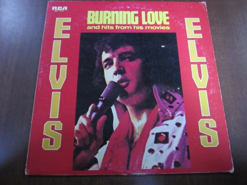 Old 33 RPM 12 inch 30cm 1 Vinyl Records LP Disc Flick Film Movie Soundtrack Music Songs Elvis Presley Burning Love