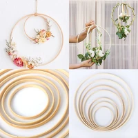 15pcs wedding decor catcher ring embroidery hoop bamboo circle ring flower wreath diy art craft plant hanging basket home decor
