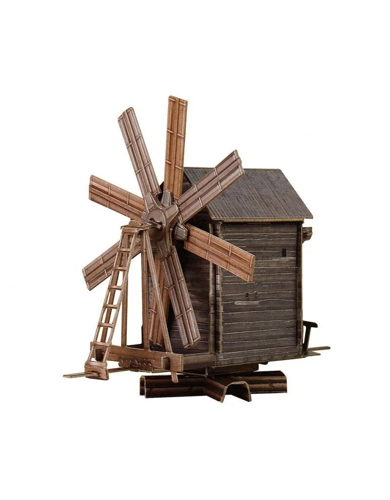 Ветряная мельница (о. Кижи) Сборная модель из картона масштаб 1/87 H0 пазл 3D puzzle