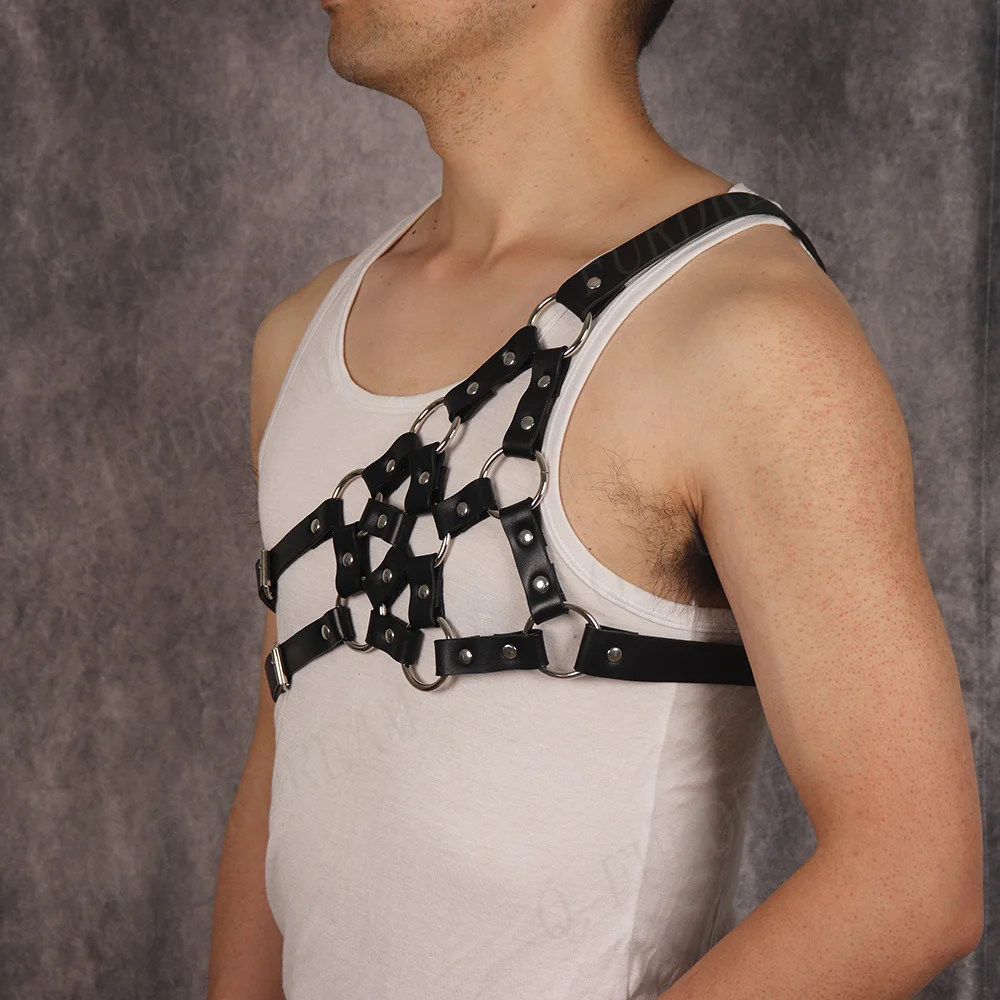 Хит продаж мужские нательные портупеи для мужчин кожаный бондаж сексуальные