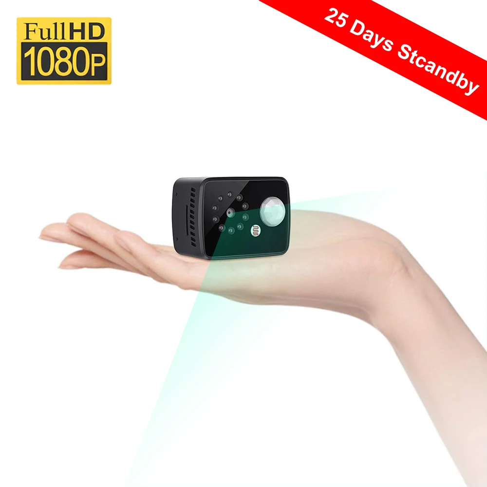 

Mini Camera 1080P Portable Security Cam 8 Hour Recording 25 Days Long Standby PIR Motion Detection Night Vision Video Recorder