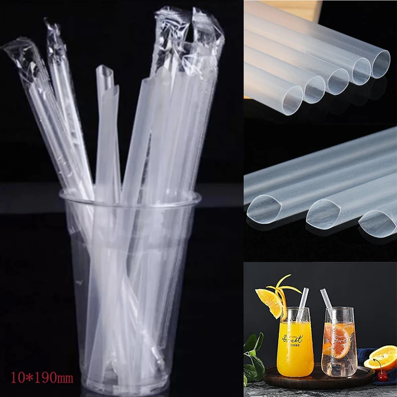 

100pcs straw Clear individually wrapped Drinking PP Straws Tea Drinks Straws Smoothies Jumbo Thick holiday event party