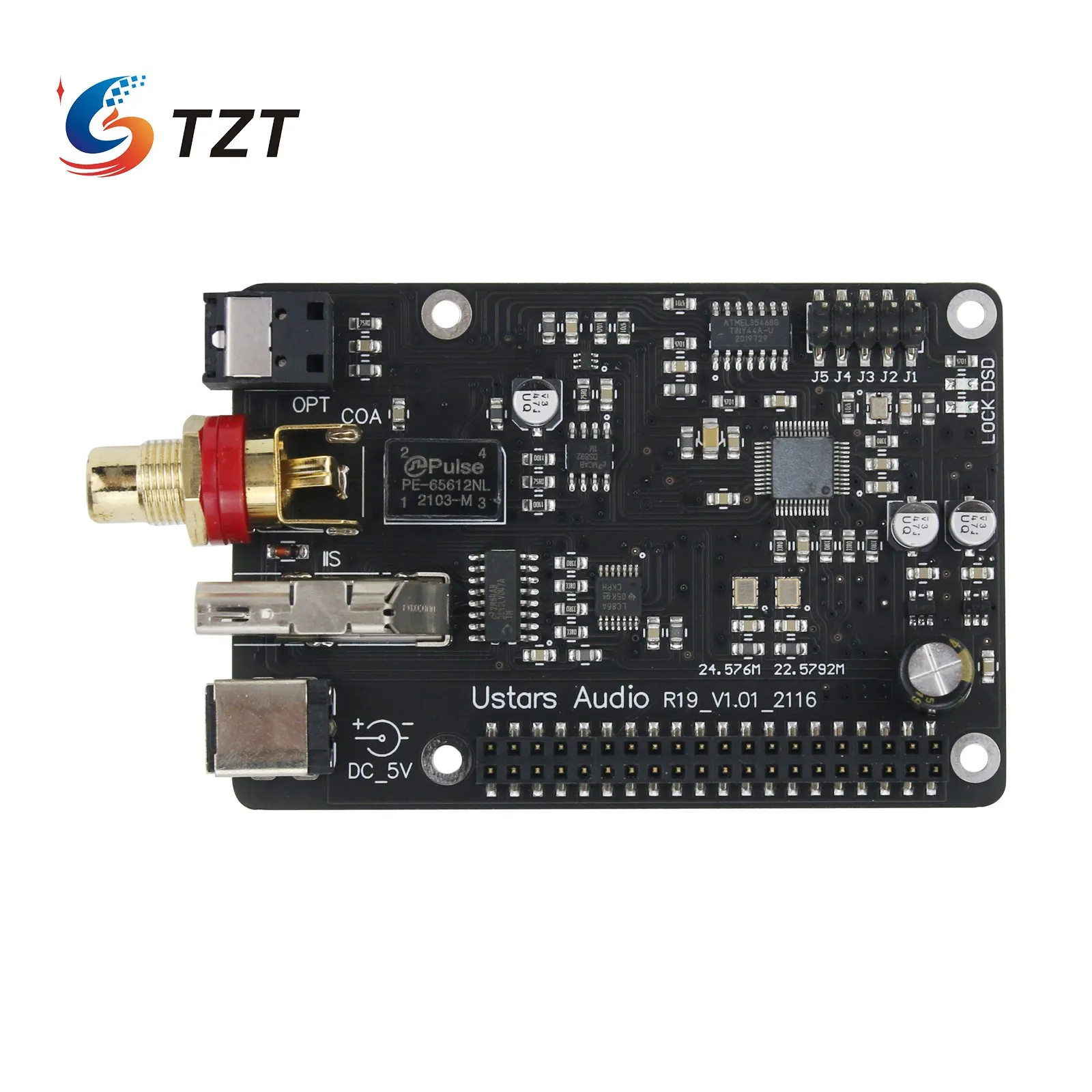 TZT Ustars аудио R19 цифровая аудиоплата 32 бит PCM384KHz DSD512 Коаксиальная DOP128 для Raspberry Pi |