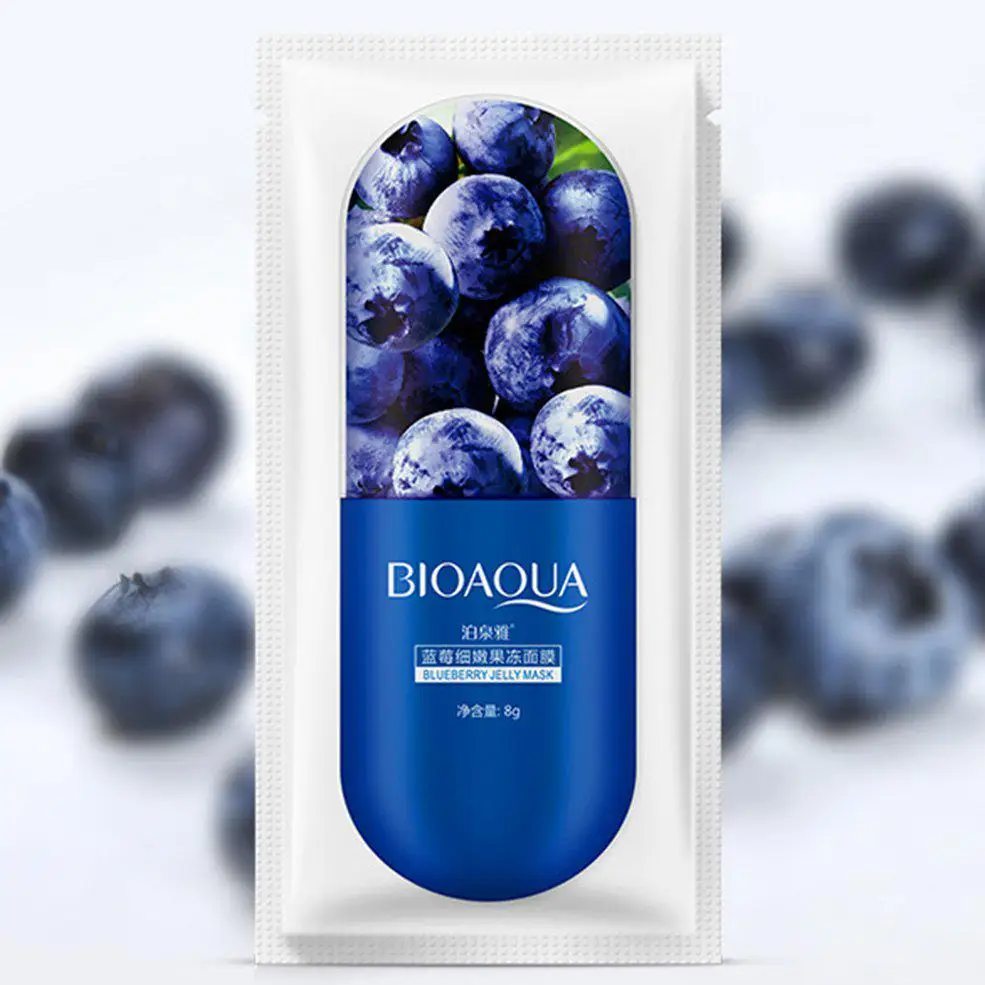 Набор 3 штуки ночная маска для лица Blueberry Jelly Mask BIOAQUA