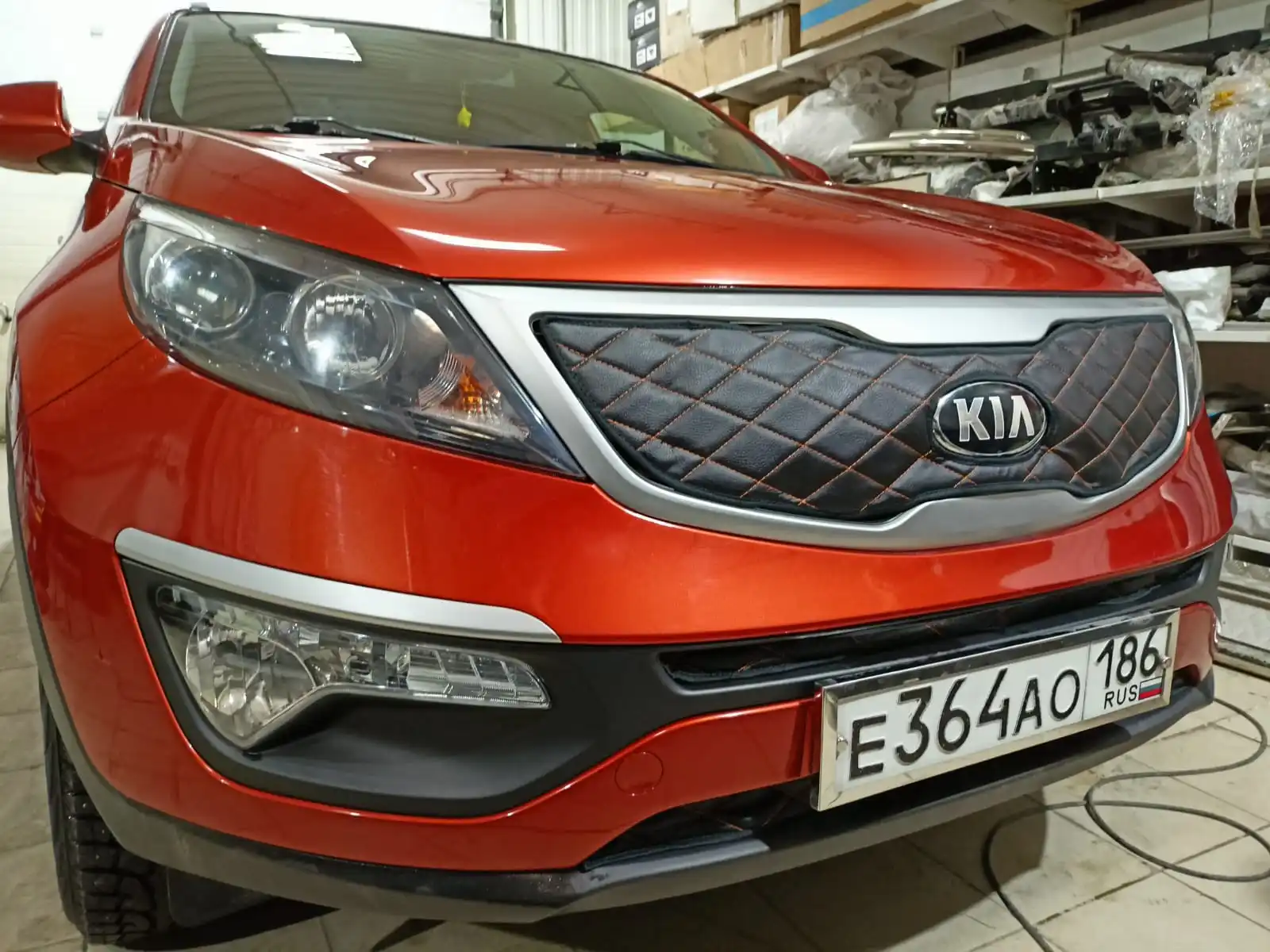 Зимняя защита радиатора для Kia Sportage 2010-2015(комплект из трёх частей) | Автомобили и