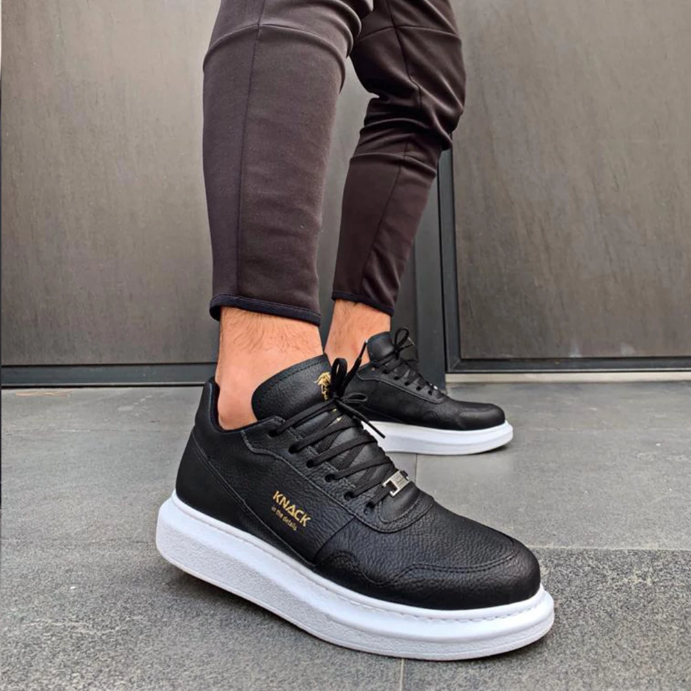 

Knack High-Sole Casual Shoes Black (White Sole) Flexible Structure Trend Fashion Quality Durable Men's Adult Shoes Men Shoes Shoes Men Original Non-Leather Casual Shoes Summer Shoes Luxury Sneakers 040