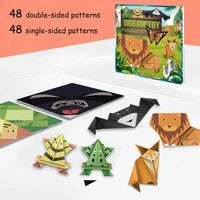 96pcs cartoon animal origami paper creativity for kids diy scrapbooking paper art child birthday gift educational toys 1515cm