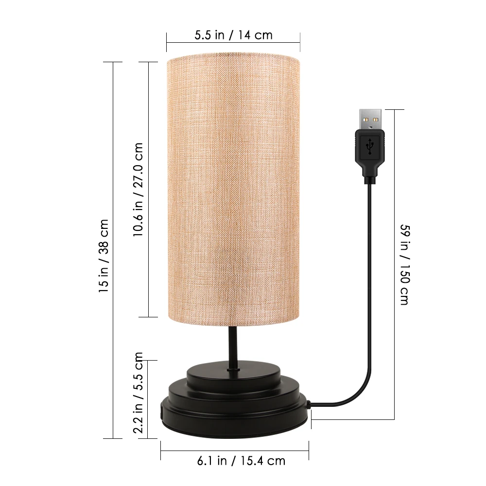 Настольная лампа с сенсорным управлением USB Минималистичная прикроватная