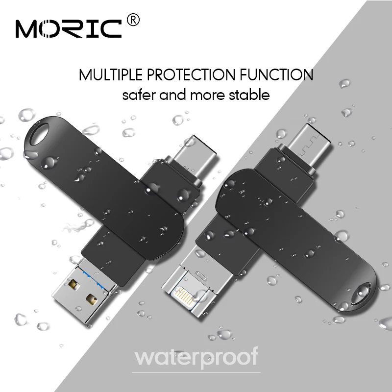 USB-флеш-накопитель 3 в 1 128 ГБ otg и type-c 32 64 Usb 0 флеш-накопитель для iPhone X/8 Plus/8/7 Plus