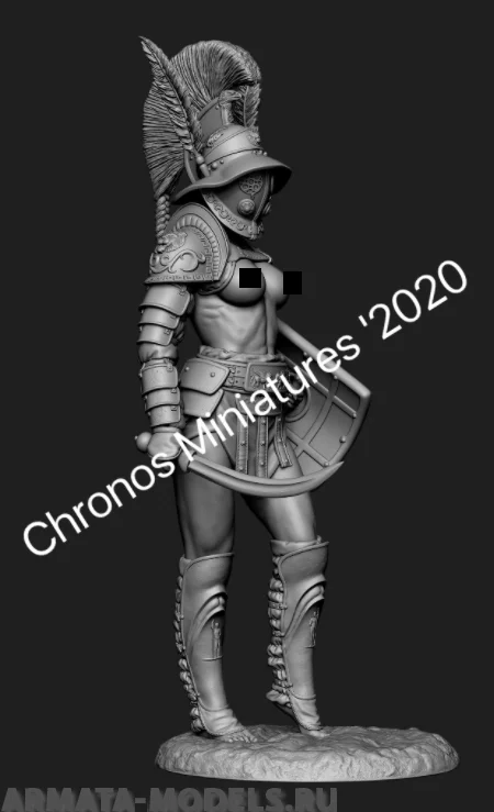 Chm-54213m. Worlds fantasy: гладиатриса. 54mm. Material-white metal. | Figurines &amp Miniatures