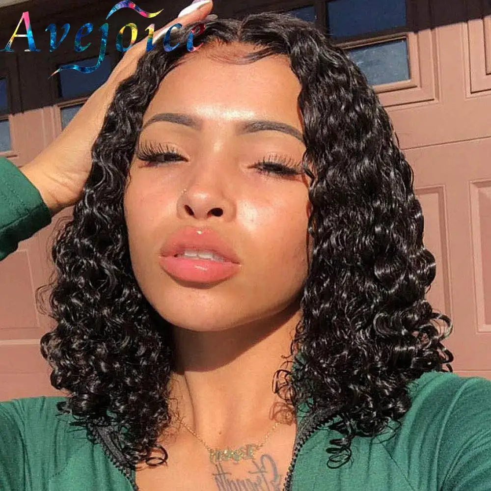 Avejoice вьющиеся человеческие волосы кружевные передние искусственные