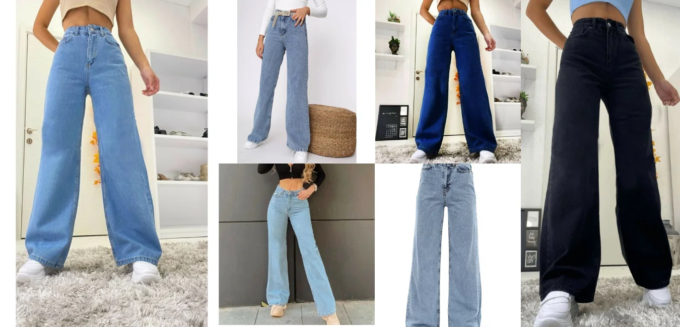 

Women's Sexsi Unfading Lycra Super High Waist Loose Jeans Wide Jeans Detailed Korean Style Fashion Harajuku