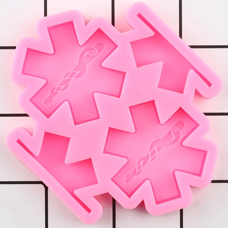 

Cross Medicine Logo Straw Topper Silicone Mold Custom Keychain Epoxy Resin Molds Necklace Jewelry Mould Candy Fondant Moulds