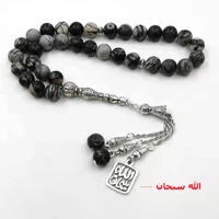 natural zebra stone tasbih with mashallah pendant muslim man misbaha prayer beads 33 66 99beads arabic fashion rosary