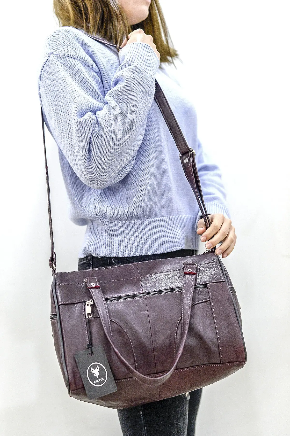 

Burgundy Color Women Handbag 100 Genuine Leather Deluxe Multi-Compartment Women 'S Hand And Shoulder Bag 2021