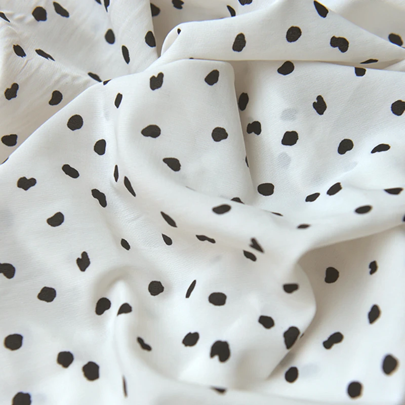 

Black and White Small Spot Chiffon Summer Dress Shirt Pants Suspender Skirt Baby Clothes Clothes Children's Clothing Smooth Fabr