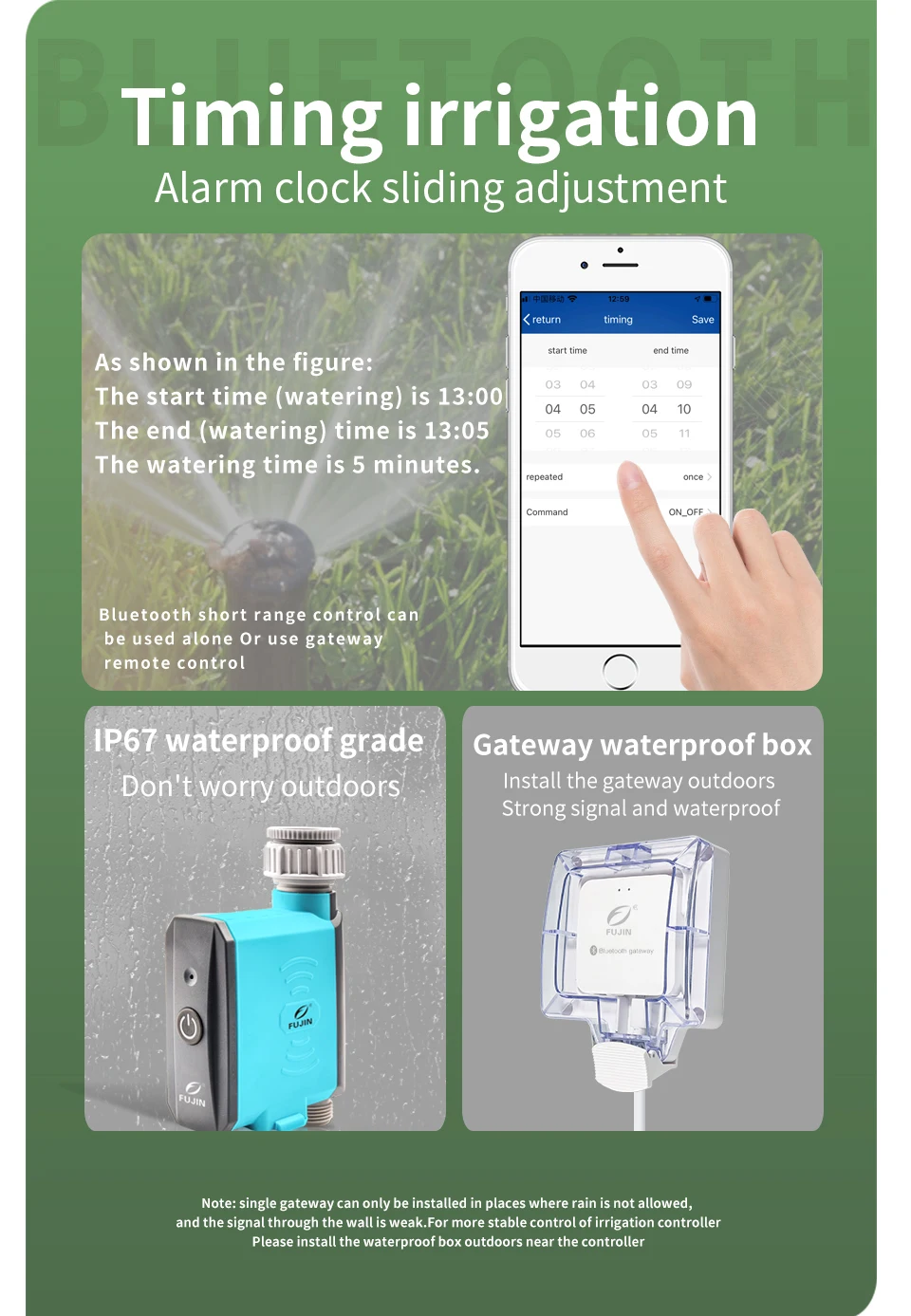 Irrigation Bluetooth WiFi gateway flower watering controller timing watering artifact automatic smartphone remote timer