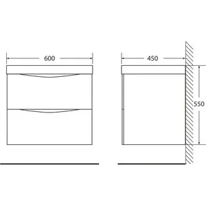 Cabinet under the sink belbagno Marino 60 Rovere nature (marino-600-2c-so-rn-p) For bathroom Vanities Fixture Home Improvement |