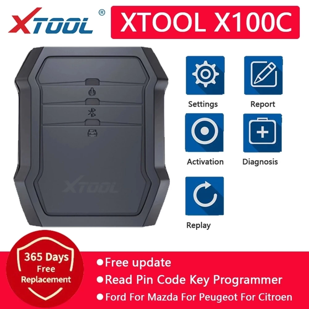 

Программатор XTOOL X100C, устройство для чтения контактных кодов, совместимо с Bluetooth, для Android и IOS, Ford, Mazda, Peugeot