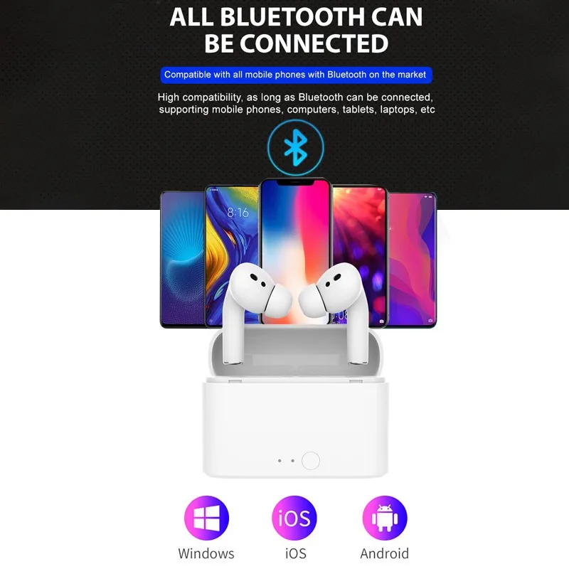 

TWS Bluetooth 5.0 Earphones Noise Reduction Wireless Headphones Stereo Sports Headset Handsfree Earbuds With Charging Box