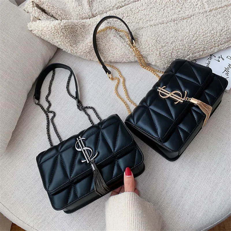 

Luxury Brand Shoulder Bags 2021 New Fashion Simple Square Bag PU Women's Designer Handbag Lock Shoulder Messenger Bags Female