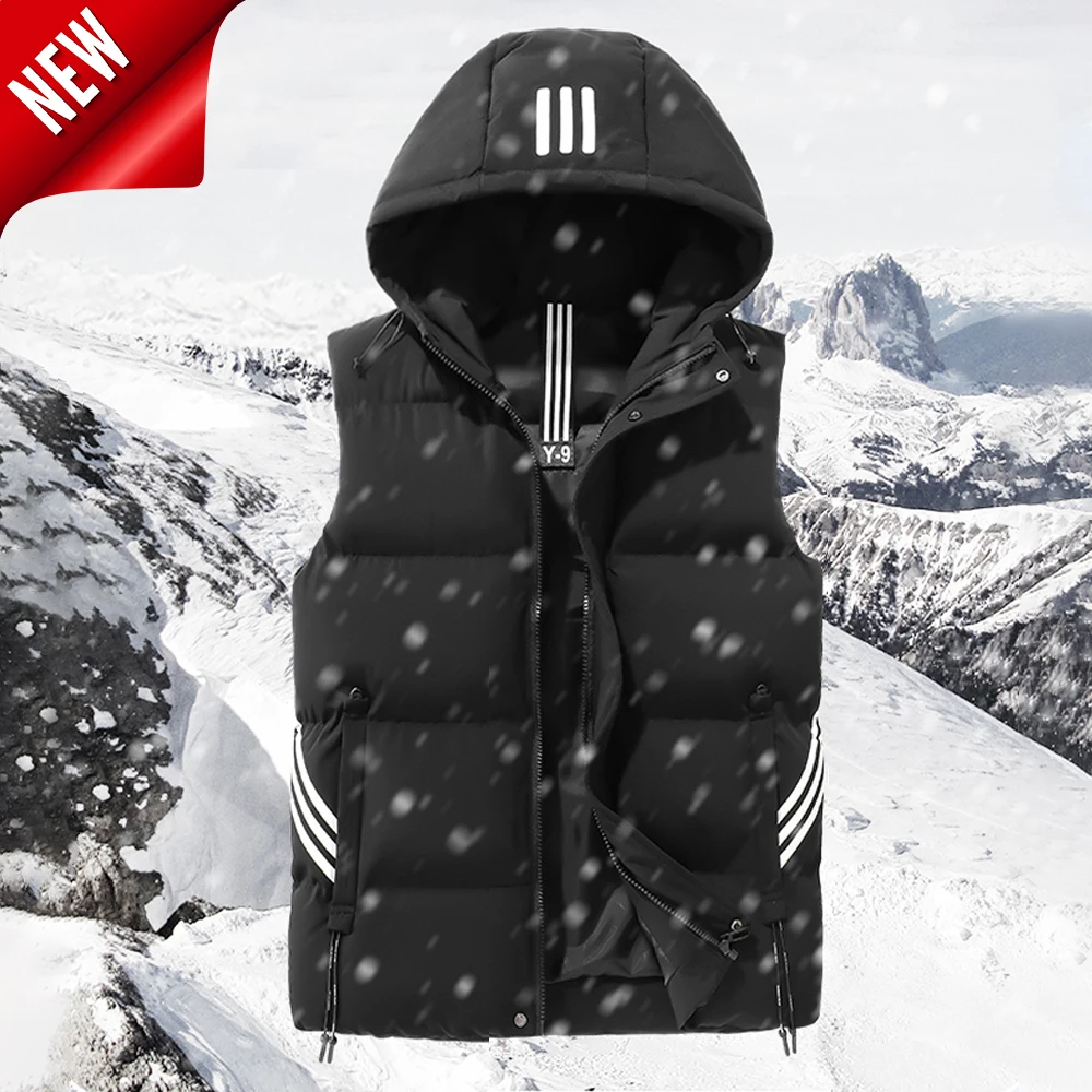 

MK New Men's Vest Jacket Autumn Winter Warm Sleeveless Men Women Coat Casual Sport Cotton Thicken Waistcoat Man Clothing