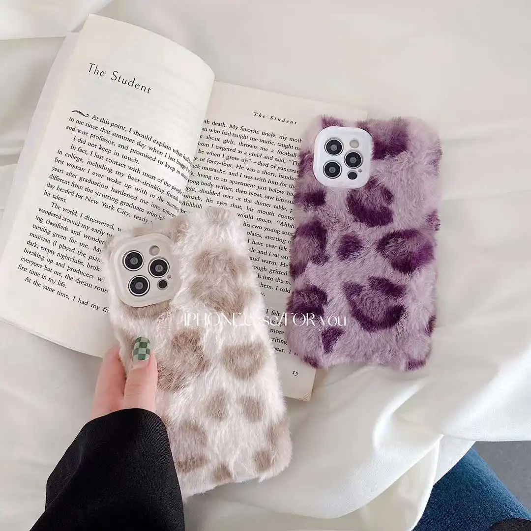 

New Fashion Leather Plush Phone case For iPhone 13 12 11 Pro XS Max X 7 8 Plus XR Feels super good