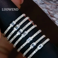 luowend 100 18k white gold rings natural diamond ring fashion ins style small design wedding band for women