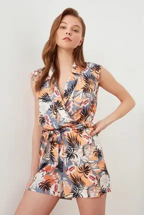 

Camel Belted Pocket Detail Jumpsuit Women 'S Clothing Young Girl Clothing 2021 Spring Summer Collection Hot Sale Free Shipping