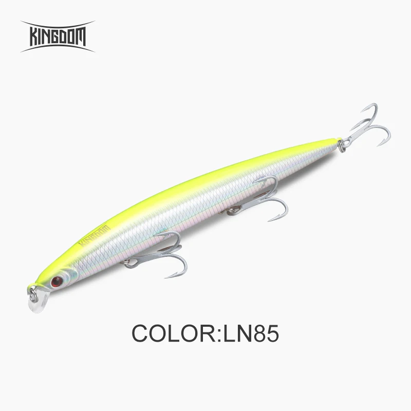 Kingdom Floating Minnow морская Рыбная приманка вобблер погремушка звук жесткая приманка искусственная Джеркбейт модель 5333 120 м, 14,5 г/143 мм, 21 г - Цвет: LN85