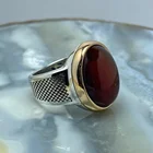 Мужское кольцо из серебра 925 пробы, красное кольцо, все размеры