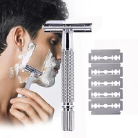 100pcs double edge shaving razor blades for men stainless steel barber smooth classic beard hair mustache manual shaver sharper