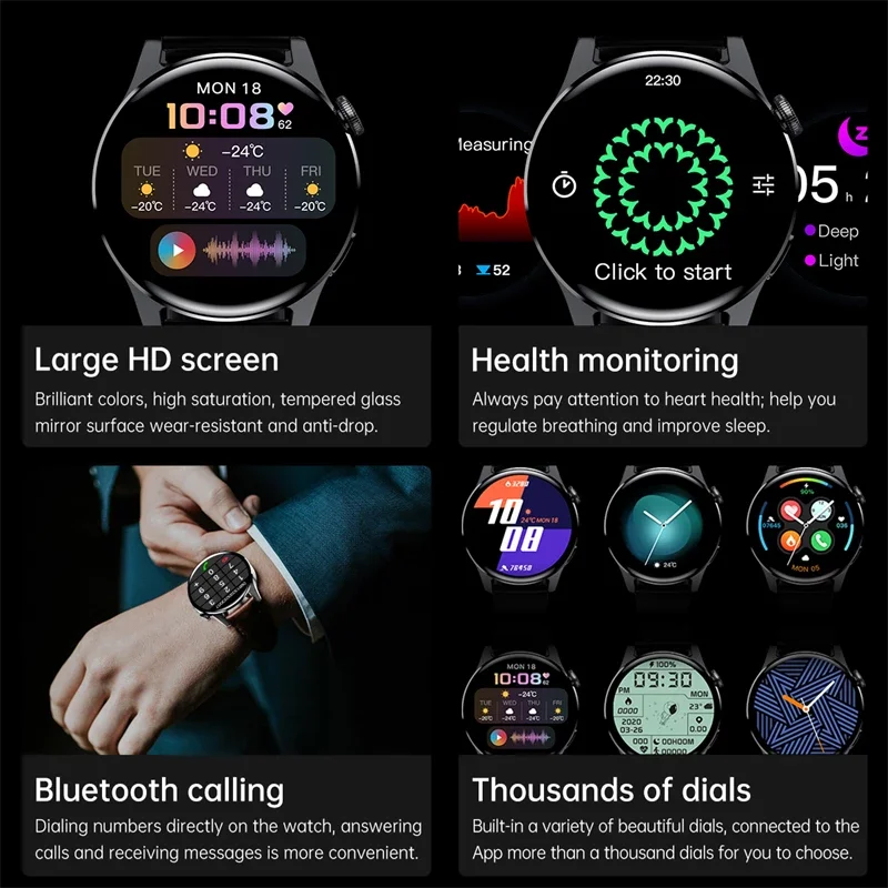Смарт-часы SMARTWACHT LIGE мужские с поддержкой Bluetooth и сенсорным экраном | Электронные
