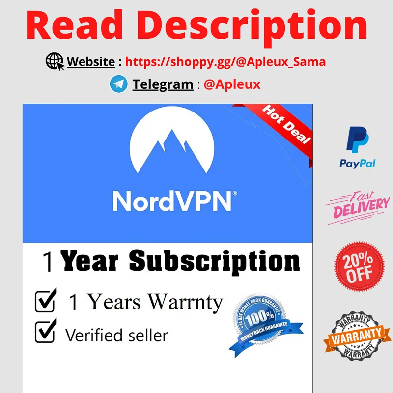 

{NordVPN Premium⭐NordVPN Account 1 Year ⭐Warranty⭐Fast delivery⭐}