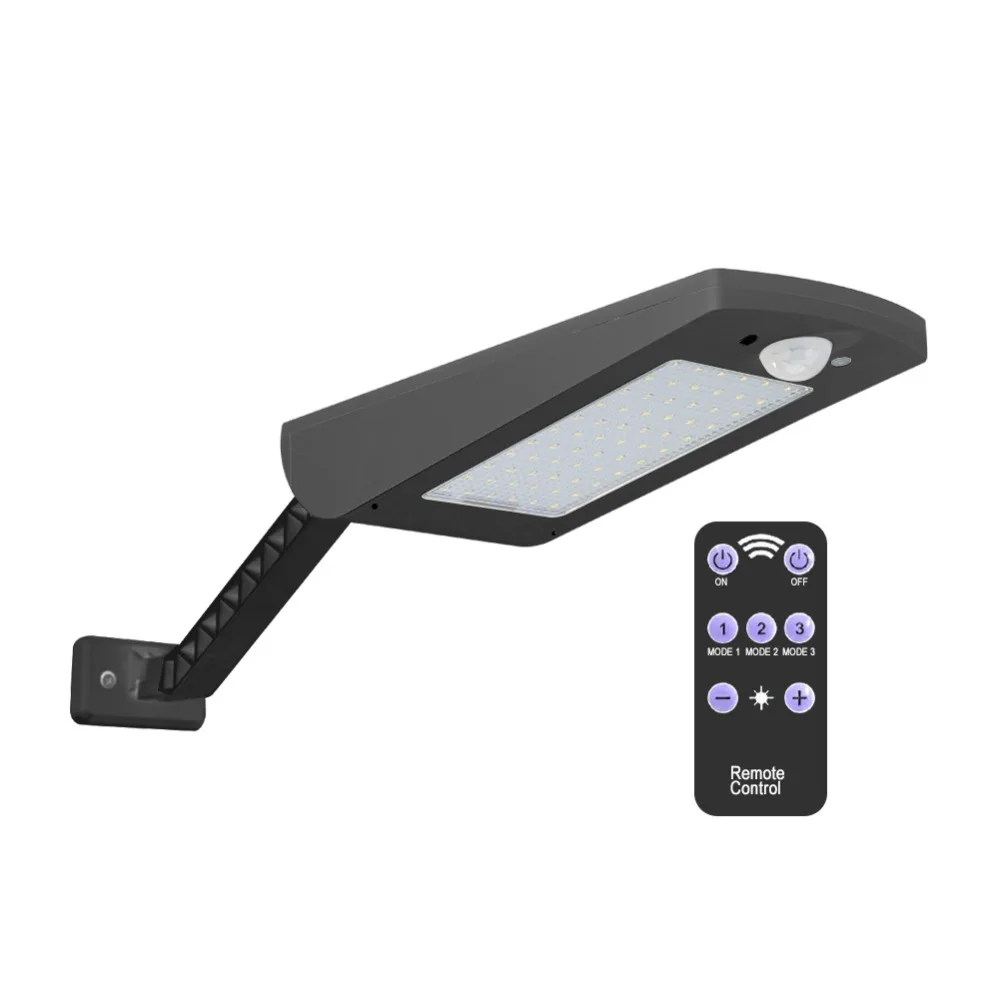 66LED солнечный светильник PIR датчик движения Дистанционное управление регулируемый угол открытый сад IP65 Водонепроницаемый двор светильник ing Солнечный настенный светильник