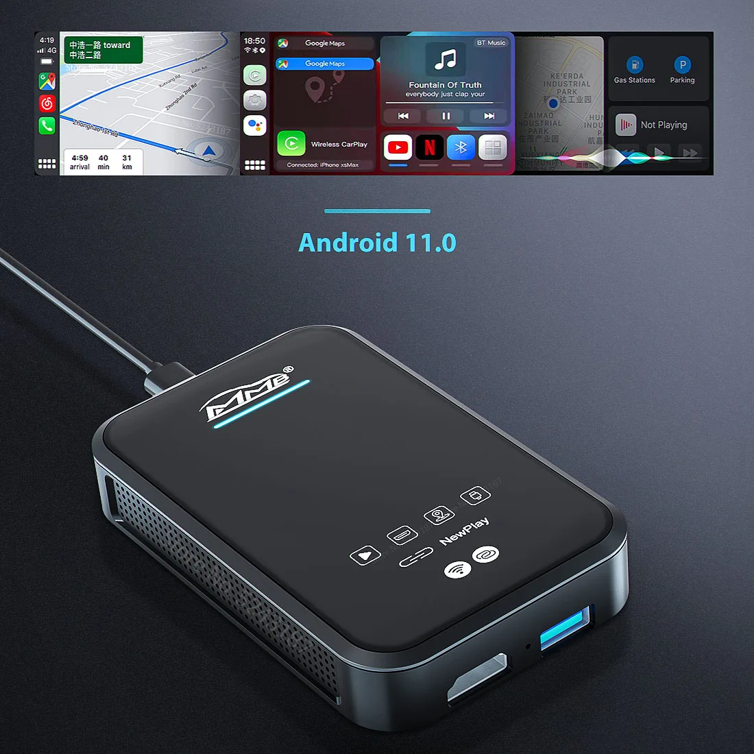 

MMB Apple Carplay Ai Box беспроводной Android Carplay адаптер-ключ для RAM 2018-2022 потоковая коробка Carplay Netflix видеоплеер