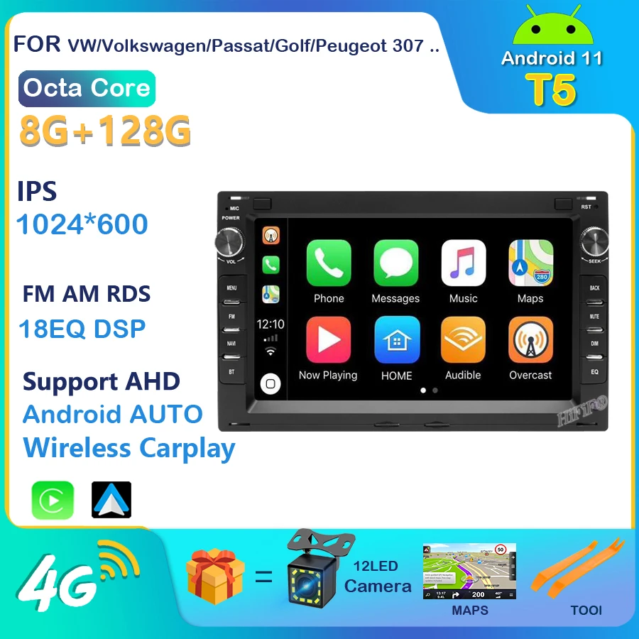 Автомобильный мультимедийный плеер Adnroid 11 для Volkswagen Passat Seat Leon/Toledo Golf Iv MK4 Skoda Superb Lupo