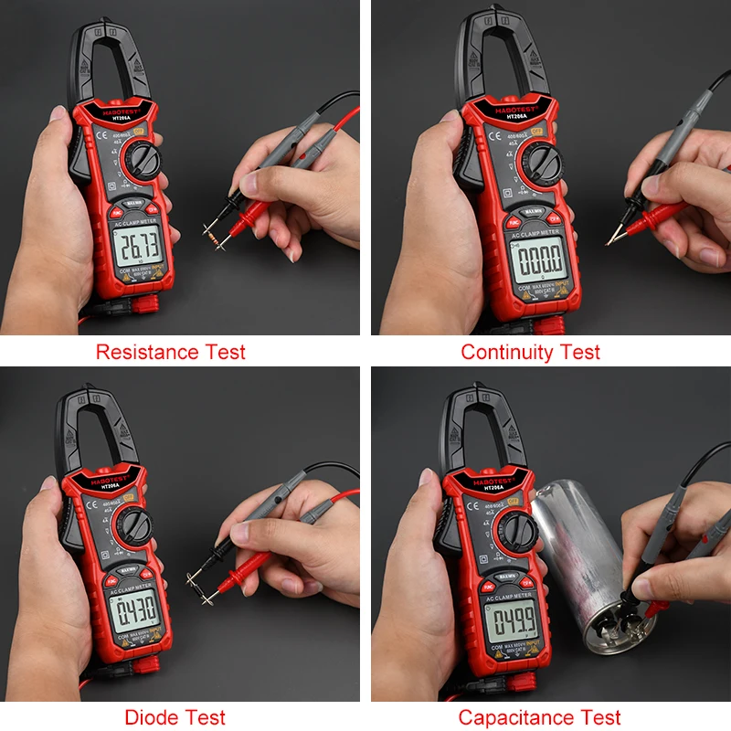 Цифровой мультиметр профессиональный с зажимом для измерения тока амперметр Ом