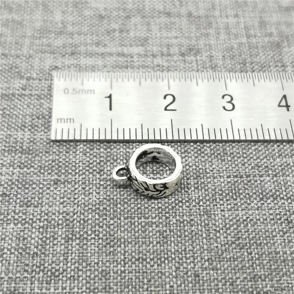 

6 Pieces 925 Sterling Silver Flower Bail Bead Charms Large Hole for Bracelet