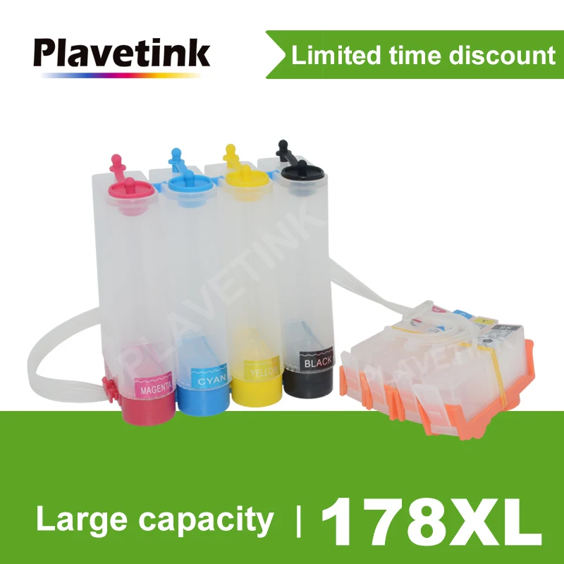 Plavetink для hp 178 XL СНПЧ система беспрерывной подачи чернил для hp Photosmart 5510 5511 5512 5514 5515 5520 5521 принтер с чипом сброса